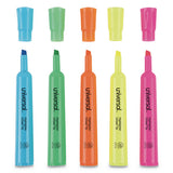 Desk Highlighters, Chisel Tip, Fluorescent Blue, Dozen