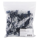 Binder Clips In Zip-seal Bag, Small, Black-silver, 144-pack