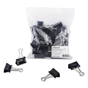 Binder Clips In Zip-seal Bag, Medium, Black-silver, 36-pack