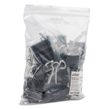 Binder Clips In Zip-seal Bag, Medium, Black-silver, 36-pack