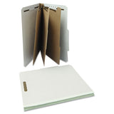 Eight-section Pressboard Classification Folders, 3 Dividers, Letter Size, Gray, 10-box