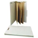 Eight-section Pressboard Classification Folders, 3 Dividers, Legal Size, Gray, 10-box