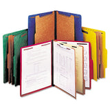 Bright Colored Pressboard Classification Folders, 2 Dividers, Legal Size, Yellow, 10-box