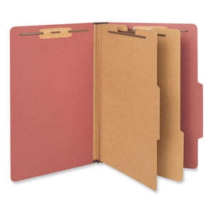 Six-section Classification Folders, Heavy-duty Pressboard Cover, 2 Dividers, 2.5" Expansion, Legal Size, Brick Red, 20-box