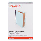 Six-section Classification Folders, Heavy-duty Pressboard Cover, 2 Dividers, 2.5" Expansion, Legal Size, Light Blue, 20-box