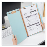 Six-section Classification Folders, Heavy-duty Pressboard Cover, 2 Dividers, 2.5" Expansion, Legal Size, Light Blue, 20-box