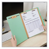 Six-section Classification Folders, Heavy-duty Pressboard Cover, 2 Dividers, 2.5" Expansion, Letter Size, Light Green, 20-bx