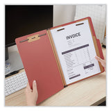Six-section Classification Folders, Heavy-duty Pressboard Cover, 2 Dividers, 2.5" Expansion, Letter Size, Brick Red, 20-box