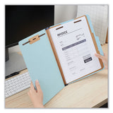 Six-section Classification Folders, Heavy-duty Pressboard Cover, 2 Dividers, 2.5" Expansion, Letter Size, Light Blue, 20-box