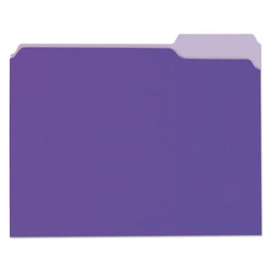 Deluxe Colored Top Tab File Folders, 1-3-cut Tabs, Letter Size, Violet-light Violet, 100-box