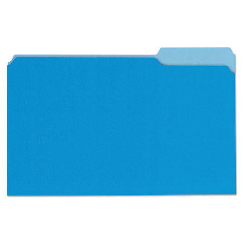 Deluxe Colored Top Tab File Folders, 1-3-cut Tabs, Legal Size, Blue-light Blue, 100-box