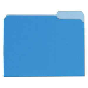 Interior File Folders, 1-3-cut Tabs, Letter Size, Blue, 100-box