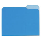 Interior File Folders, 1-3-cut Tabs, Letter Size, Blue, 100-box