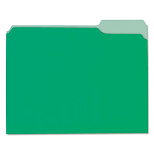 Interior File Folders, 1-3-cut Tabs, Letter Size, Green, 100-box