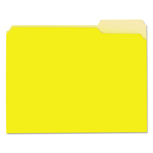 Interior File Folders, 1-3-cut Tabs, Letter Size, Yellow, 100-box