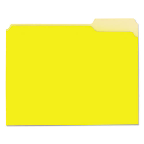 Interior File Folders, 1-3-cut Tabs, Letter Size, Yellow, 100-box