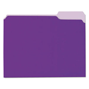 Interior File Folders, 1-3-cut Tabs, Letter Size, Violet, 100-box