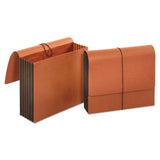 Extra Wide Expanding Wallets, 5.25" Expansion, 1 Section, Legal Size, Redrope