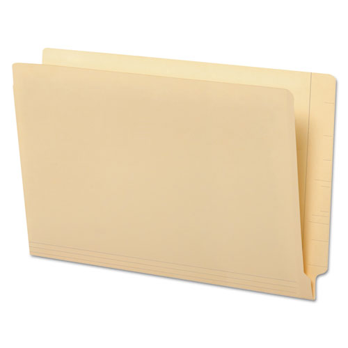 Deluxe Reinforced End Tab Folders, Straight Tab, Legal Size, Manila, 100-box