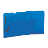 Deluxe Reinforced Top Tab Folders With Two Fasteners, 1-3-cut Tabs, Letter Size, Blue, 50-box