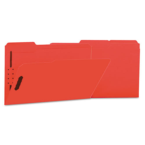 Deluxe Reinforced Top Tab Folders With Two Fasteners, 1-3-cut Tabs, Legal Size, Red, 50-box