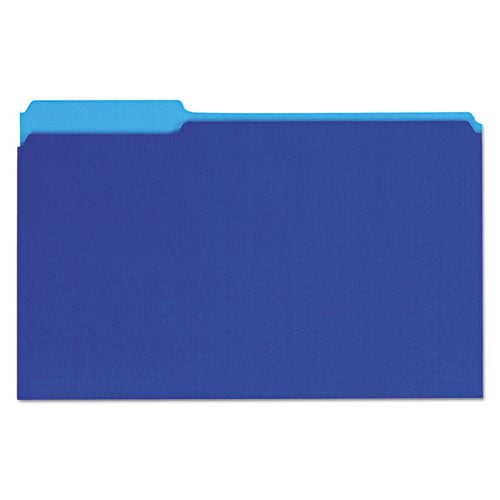 Interior File Folders, 1-3-cut Tabs, Legal Size, Blue, 100-box