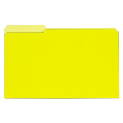 Interior File Folders, 1-3-cut Tabs, Legal Size, Yellow, 100-box