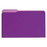 Interior File Folders, 1-3-cut Tabs, Legal Size, Violet, 100-box