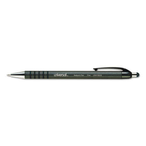 Retractable Ballpoint Pen, Medium 1mm, Black Ink-barrel, Dozen
