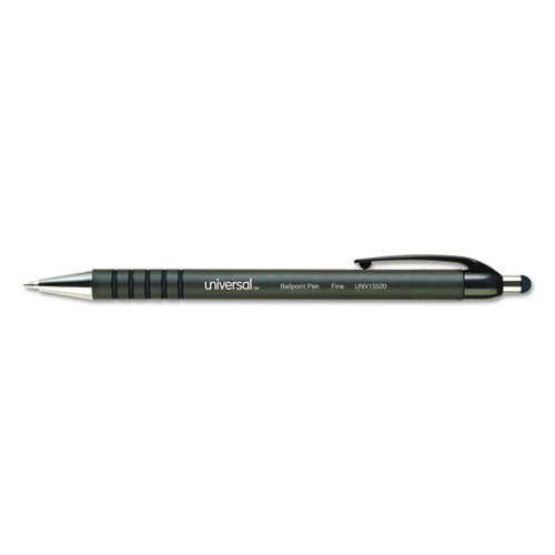 Retractable Ballpoint Pen, Fine 0.7mm, Black Ink-barrel, Dozen