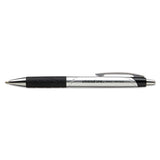 Comfort Grip Retractable Ballpoint Pen, 1mm, Black Ink, Silver Barrel, Dozen