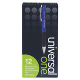 Comfort Grip Retractable Ballpoint Pen, Medium 1mm, Blue Ink-barrel, Dozen