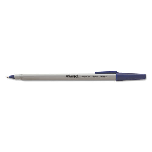 Stick Ballpoint Pen Value Pack, Medium 1mm, Blue Ink, Gray Barrel, 60-pack
