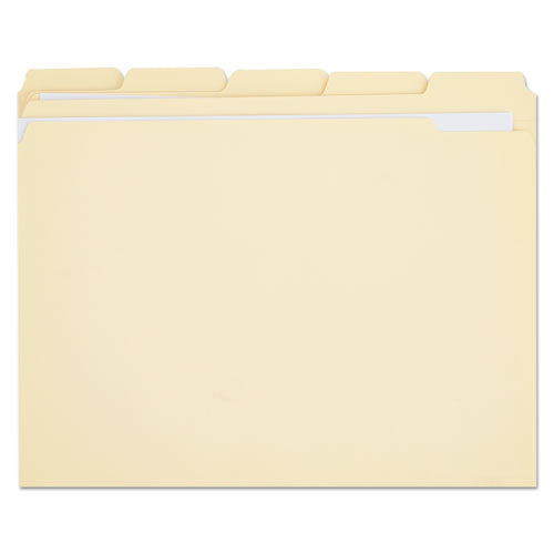 Double-ply Top Tab Manila File Folders, 1-5-cut Tabs, Letter Size, 100-box
