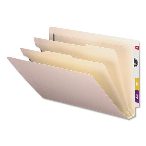 Six-section Manila End Tab Classification Folders, 2 Dividers, Legal Size, Manila, 10-box