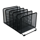 Deluxe Mesh Stacking Sorter, 5 Sections, Letter To Legal Size Files, 14.63" X 8.13" X 7.5", Black