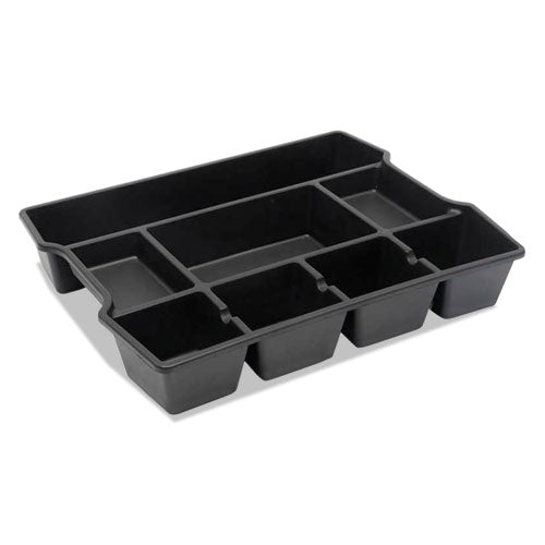 High Capacity Drawer Organizer, 14 7-8 X 11 7-8 X 2 1-2, Plastic, Black