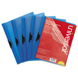 Plastic Report Cover W-clip, Letter, Holds 30 Pages, Clear-blue, 5-pk