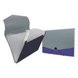 Poly Expanding Files, 13 Sections, Letter Size, Metallic Blue-steel Gray