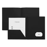 Two-pocket Plastic Folders, 11 X 8 1-2, Black, 10-pack