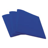 Two-pocket Plastic Folders, 11 X 8 1-2, Navy Blue, 10-pack