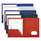 Two-pocket Plastic Folders, 11 X 8 1-2, Red, 10-pack