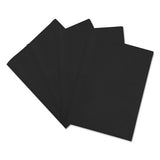 Plastic Twin-pocket Report Covers With 3 Fasteners, 100 Sheets, Black, 10-pk