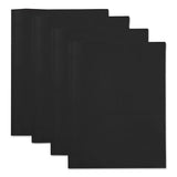 Plastic Twin-pocket Report Covers With 3 Fasteners, 100 Sheets, Black, 10-pk