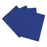 Plastic Twin-pocket Report Covers With 3 Fasteners, 100 Sheets,navyblue, 10-pk