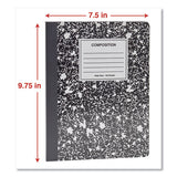 Composition Book, Wide-legal Rule, Black Marble Cover, 9.75 X 7.5, 100 Sheets