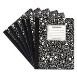 Composition Book, Medium-college Rule, Black Marble, 9.75 X 7.5, 100 Sheets, 6-pack