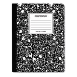 Composition Book, 4 Sq-in Quadrille Rule, Black Marble, 9.75 X 7.5, 100 Sheets, 6-pack