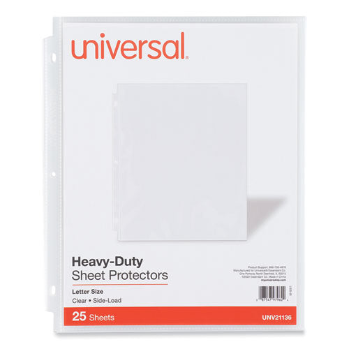 Side-load Poly Sheet Protectors, Heavy Gauge, Letter Size, Clear, 25-pack