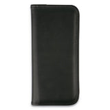 Business Card Holder, Vinyl, Black, 4 3-4 X 10 1-8